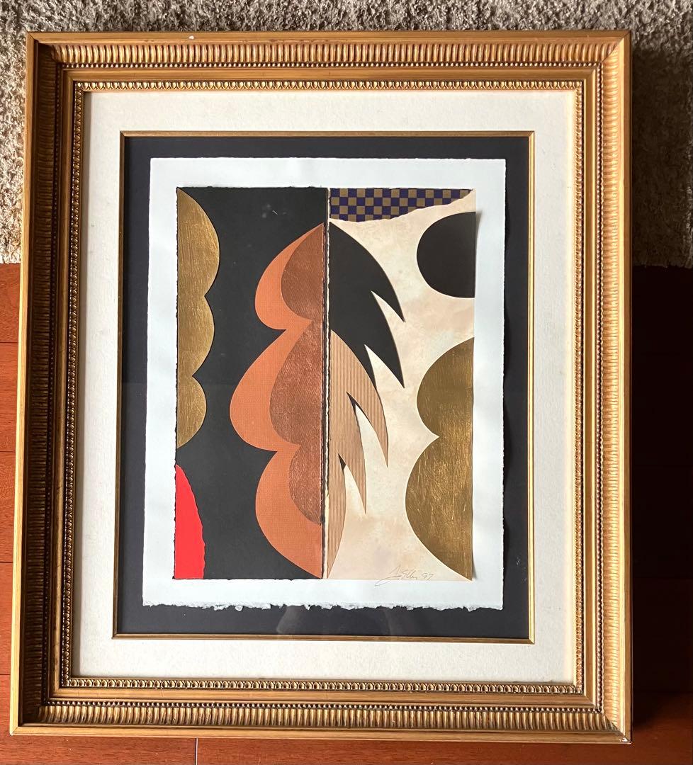 【お値下げ！】抽象画 コラージュ 191015 」 紙にコラージュ 抽象絵画 絵画 梅崎幸吉 通販 13079017