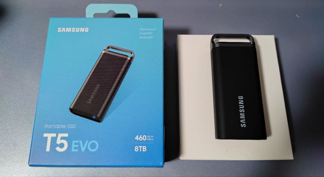 Samsung Portable SSD T5 EVO 8TB 外付けSSD Portable SSD T5 EVO USB 3 2 8TB with USB Type C Flash Drive 128GB