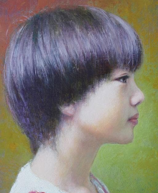 井上司「少女」油彩画 F3(27.3×22.0㎝)