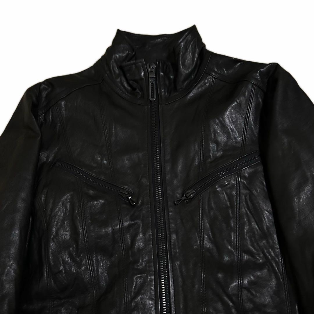 00s FUGA Zip Design Leather Jacket y2k