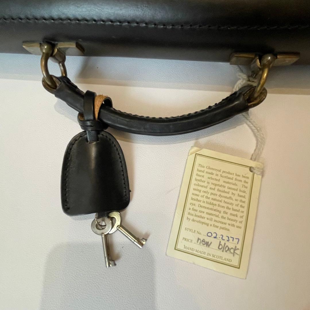 極美品✨グレンロイヤル ビジネスバッグ ブリーフケース ロック ゴールド 黒