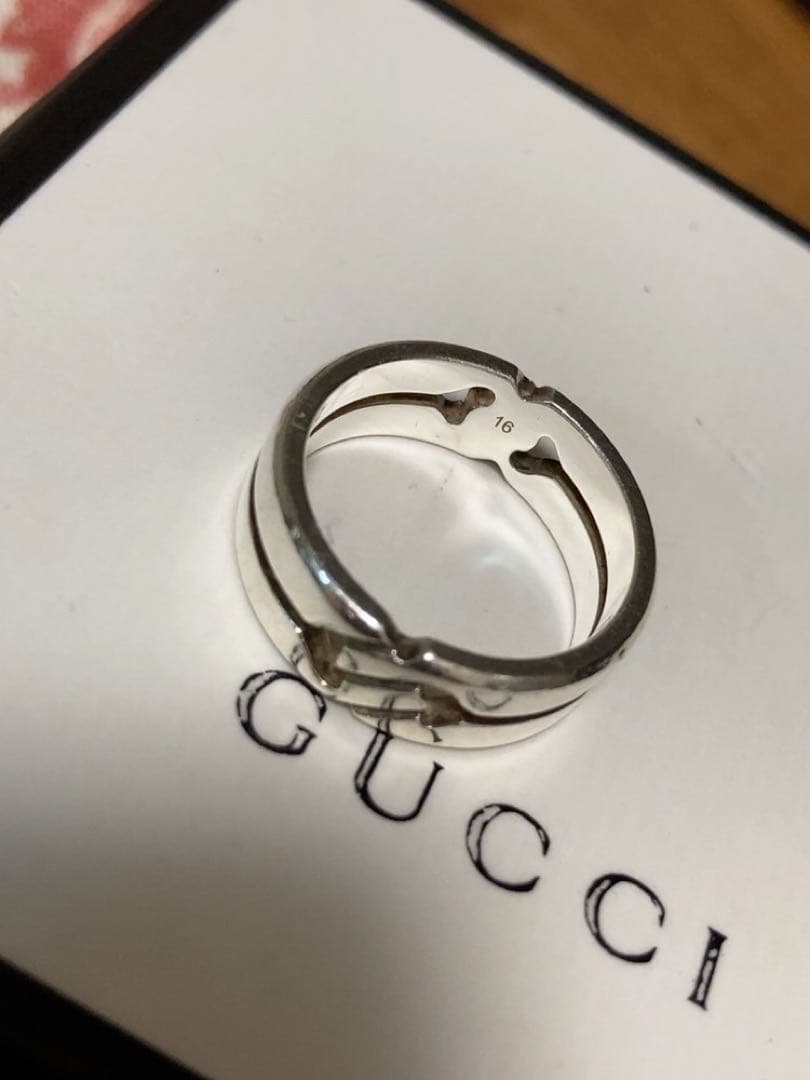 GUCCI シルバーリング ノットリングサイズ16 保存袋・箱付き