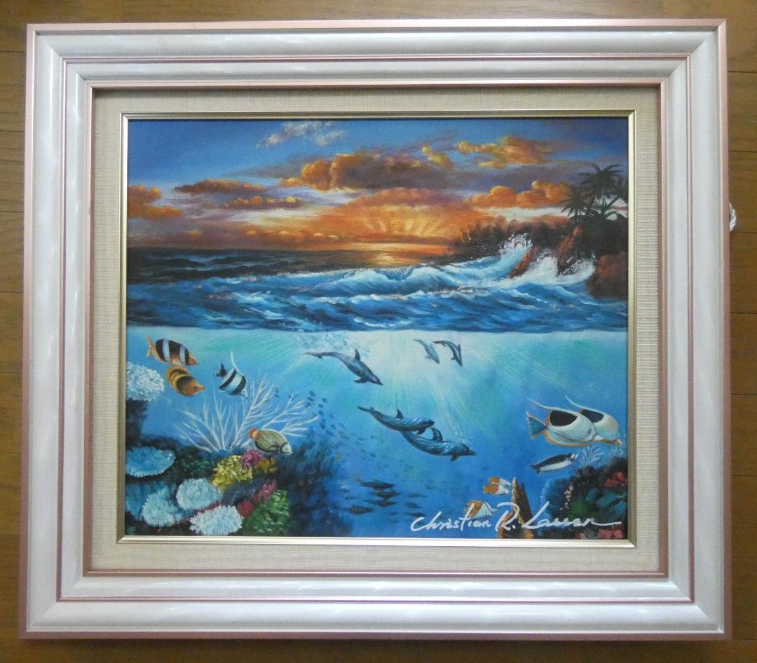 T.Y. クリスチャン・ラッセン「風景」サイン F8　額装済み 肉筆手描き T.Y. クリスチャン・ラッセン「風景」サイン F8 額装済み 肉筆手描き