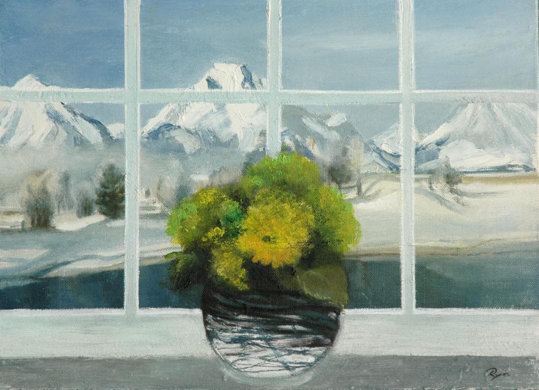 油絵 菅家令子 絵 絵画 インテリア 額付(黒) F4-070602 花