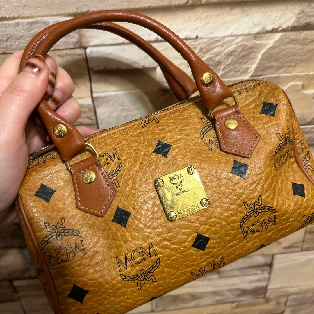 MCM 2way ミニボストンバッグ ショルダー付