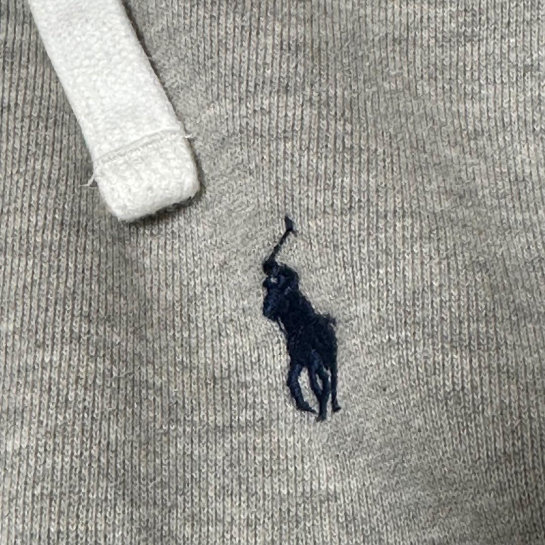 POLO ポロ ラルフローレン ジップパーカー フード裏サーマル グレー