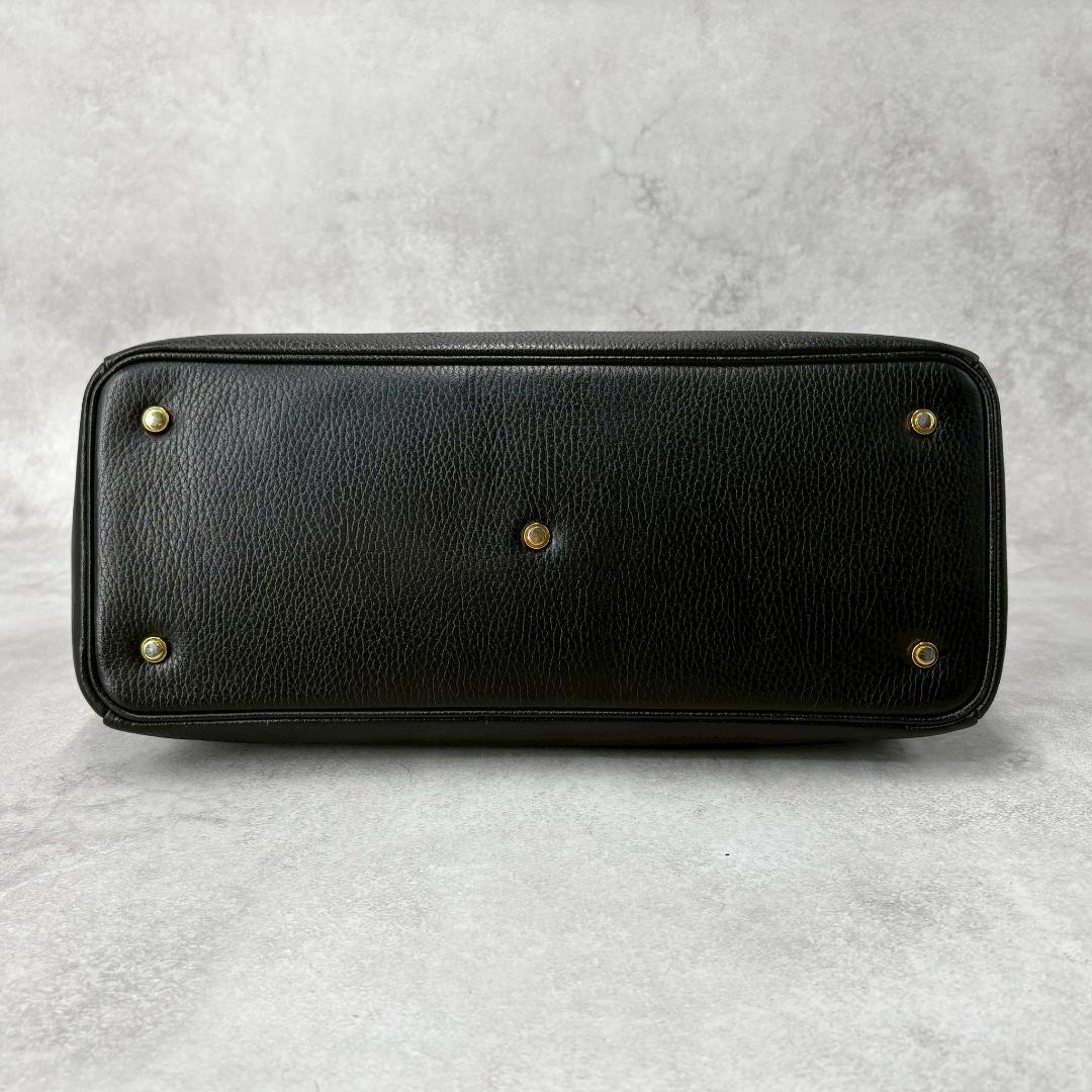 【美品】傳濱野 ハンドバッグ レザー ゴールド金具 黒