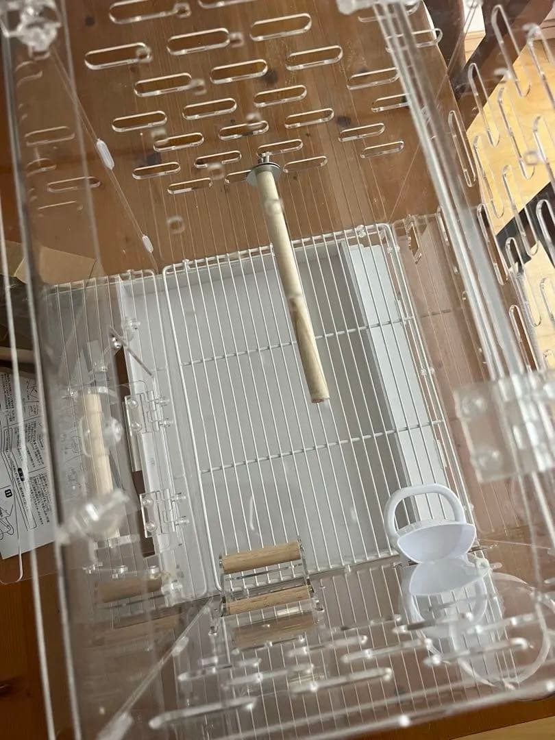 コトリウム350-Ⅱ 未使用 アクリル 鳥籠 鳥かご 透明 餌飛び防止