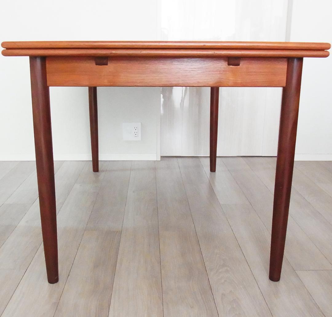 杢目が美しい伸長式 エクステンション ダイニングテーブル 北欧家具　ビンテージ