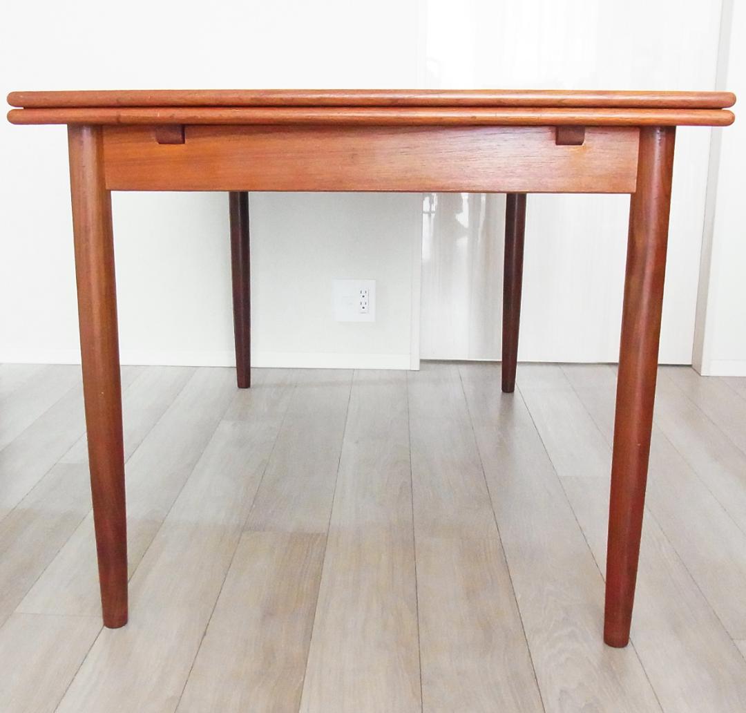 杢目が美しい伸長式 エクステンション ダイニングテーブル 北欧家具　ビンテージ