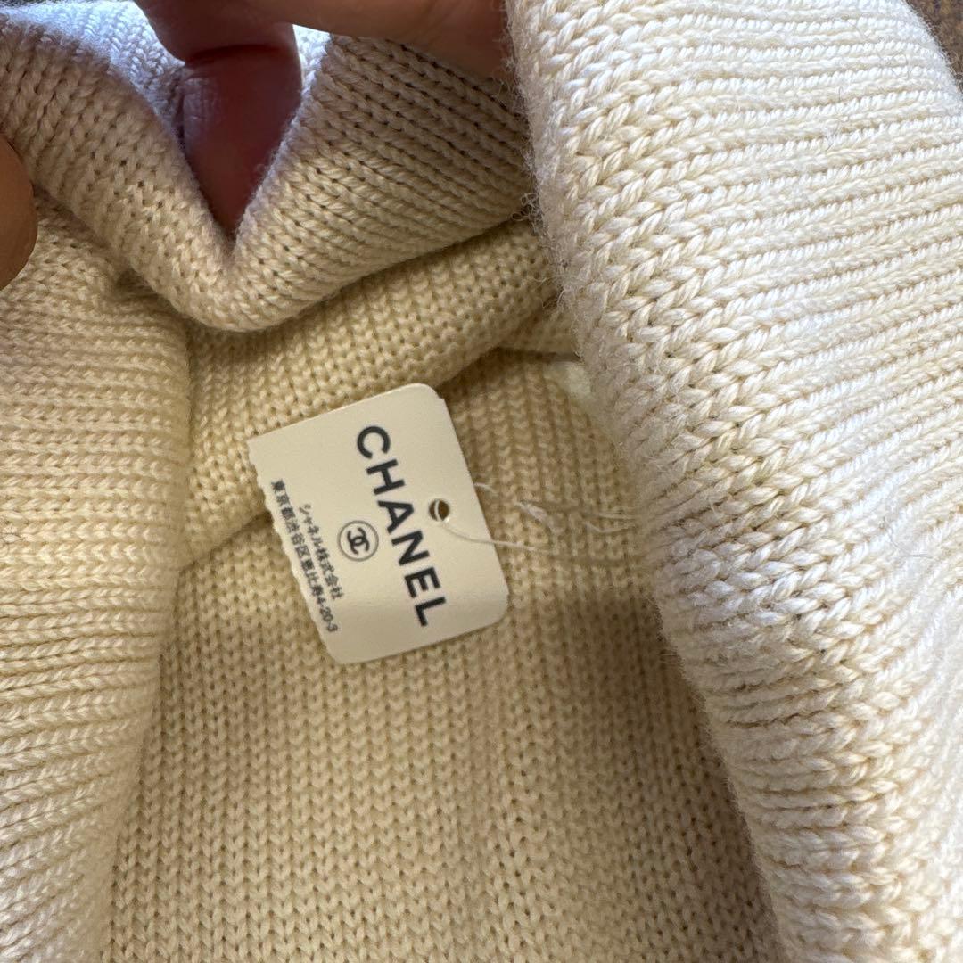 O120 タグ付き シャネル ニット帽 グレー ココマーク - メルカリ
