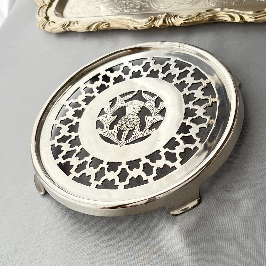 【英国】 アールデコ アザミのティーセンター 13 cm ティーポット敷