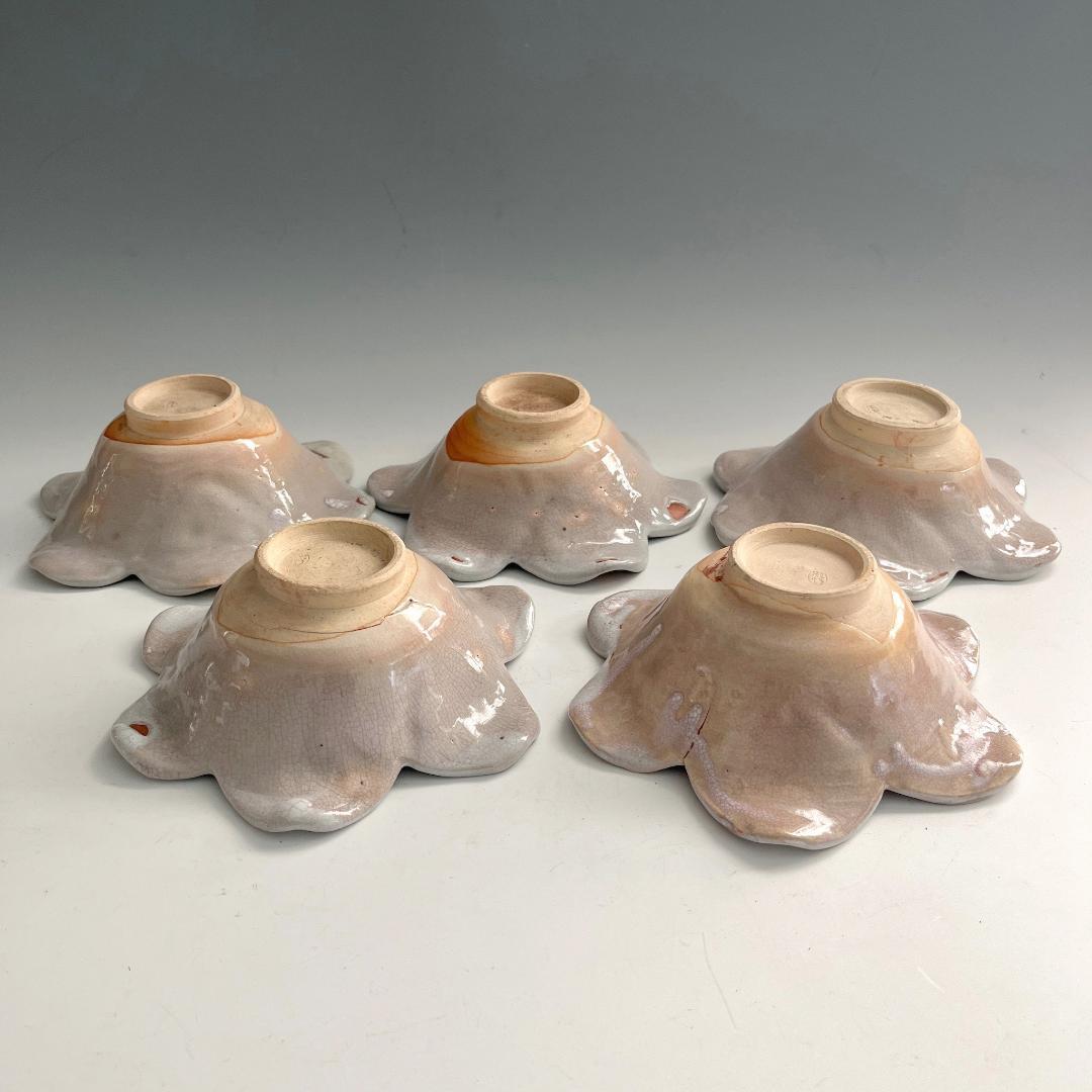 タ*カ様 萩焼 11客 菓子鉢 萩 輪花 百合花形向付 皿 茶道具 煎茶