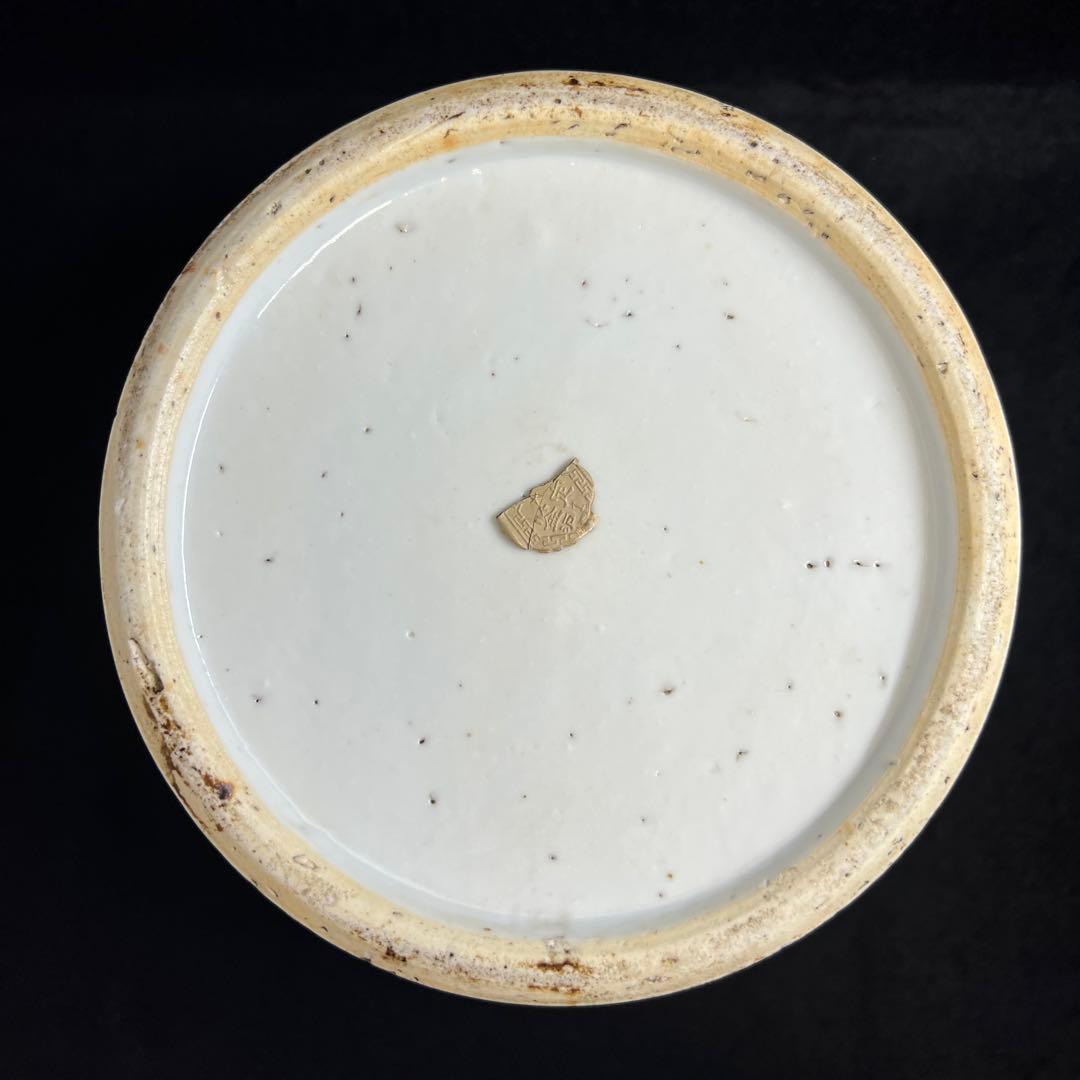 中国清時代 新渡青花雲龍図 水指 木箱付直径20㎝