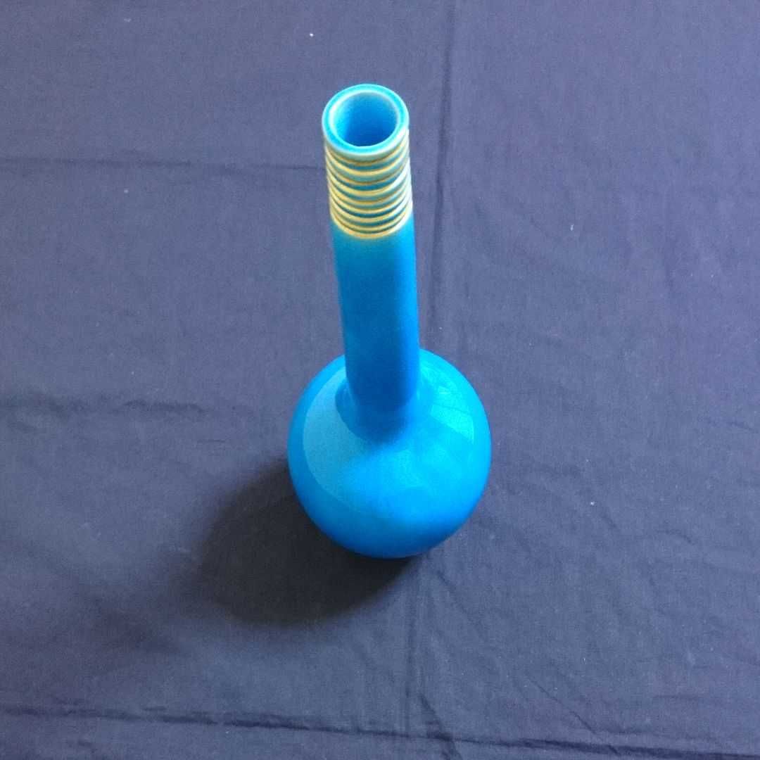 16代 永楽善五郎 (即全) 】交趾鶴首 花入 〈浅黄交趾〉桐箱有り☆美品