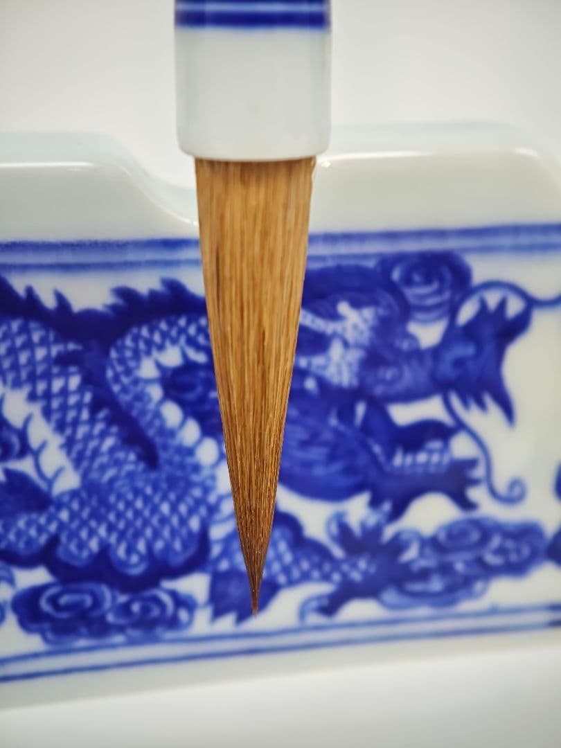 青花 磁器 書道筆掛け 筆置き 中国美術 龍柄 希少 - メルカリ