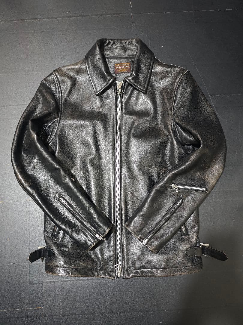 MR.OLIVE ミスターオリーブ レザージャケット Mサイズ MR.OLIVEミスターオリーブMa-1 レザージャケット ストア M 鹿革ディア