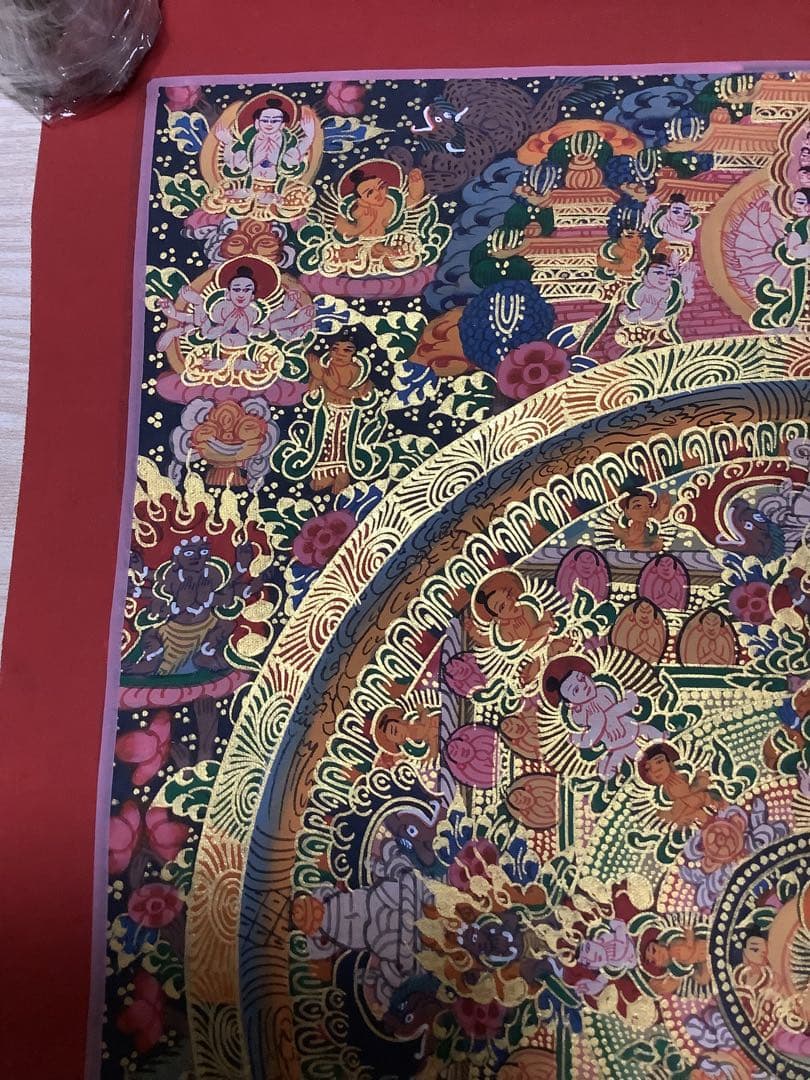 《 チベット密教　新品　1点物 》 手描き　曼荼羅　仏陀　釈迦　仏画　仏教　f8