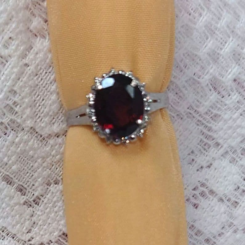 プラチナ　ガーネットリング