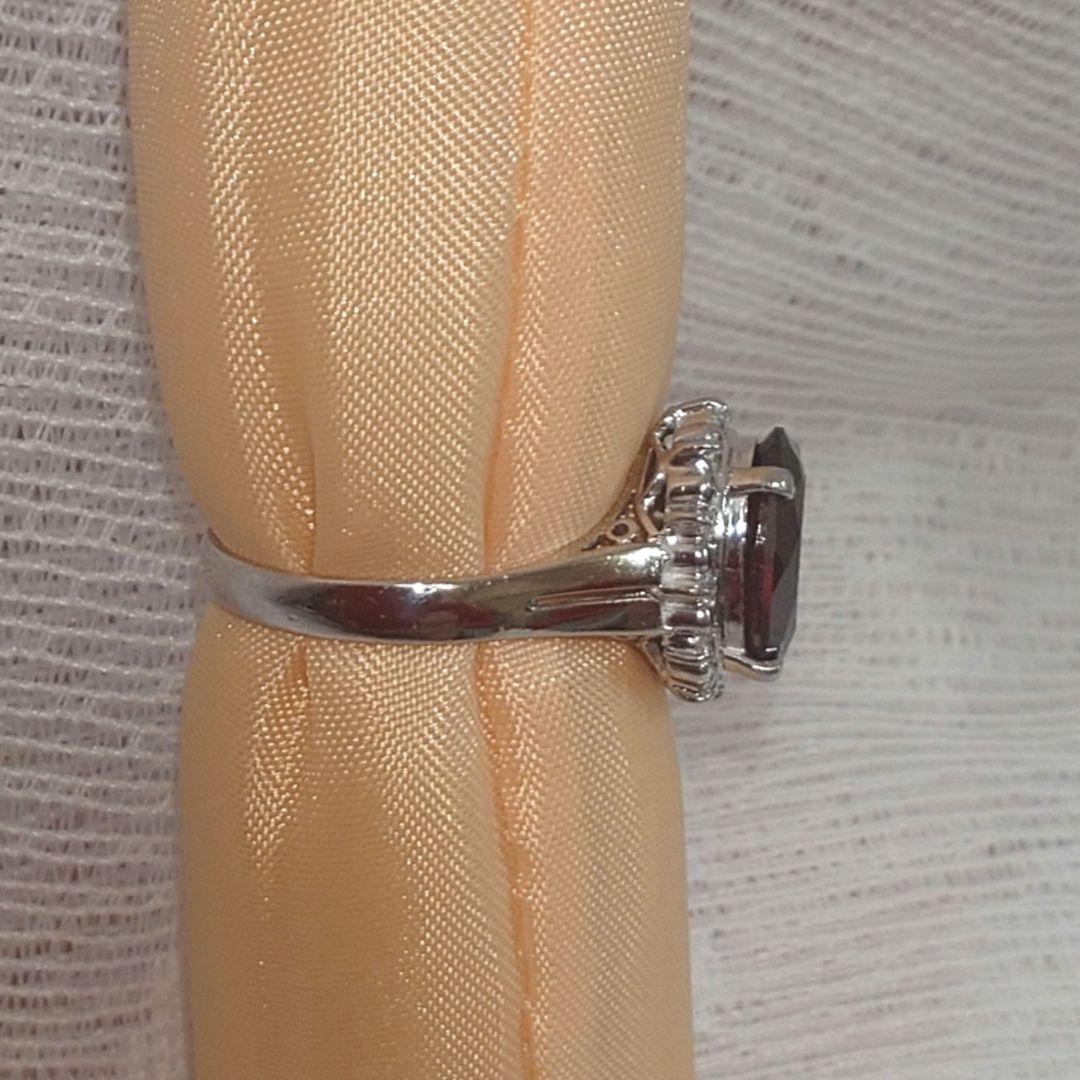 プラチナ　ガーネットリング