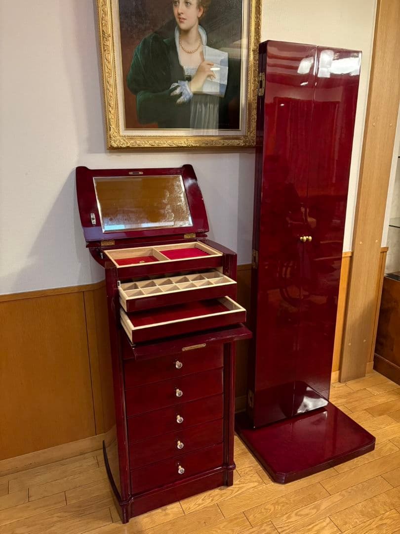 ジュエリーボックス チェスト ワインレッド 三越