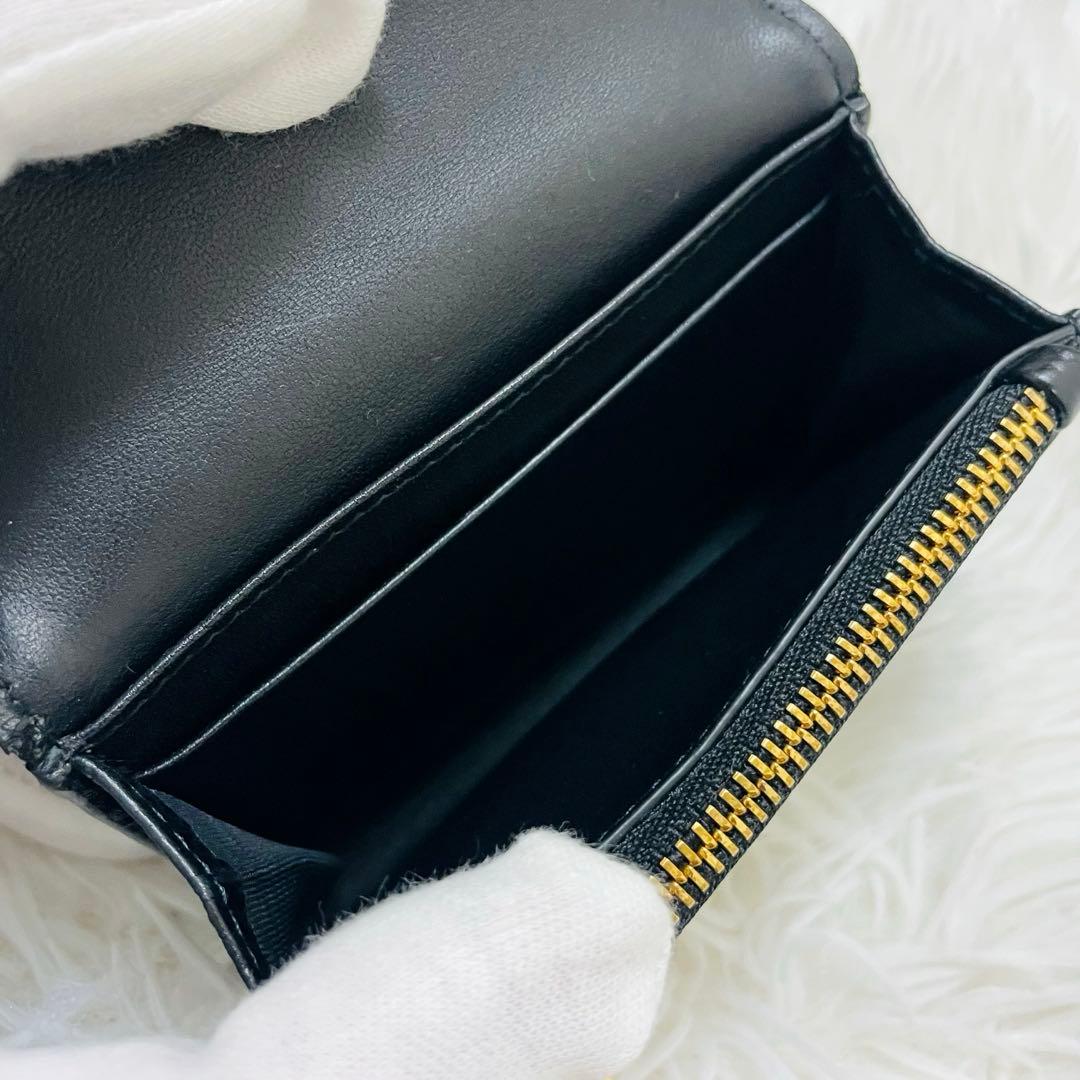 ディオール✨二つ折り財布 ケース グレインレザー カロ ブラック 現行