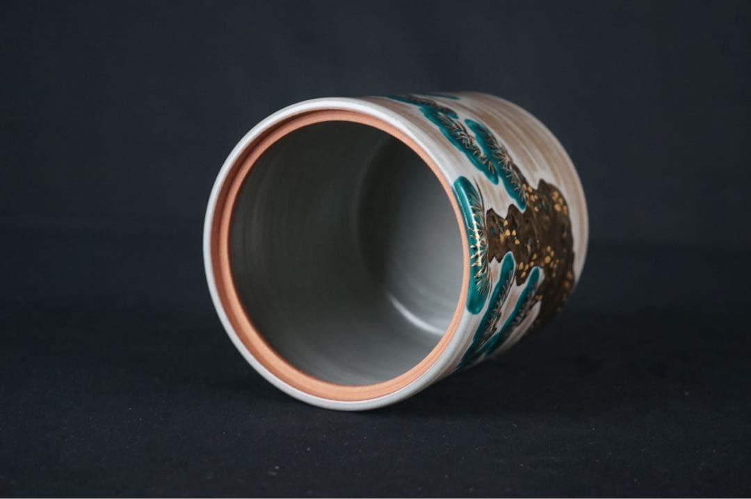 鳴滝窯 橋本城岳 乾山写 老松 水指 共箱 布付 茶道具