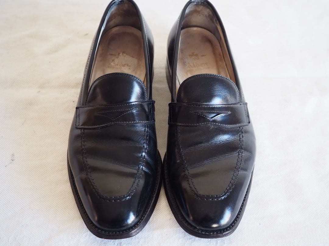 靴 Alden 3557 Black Full Strap Slip-On