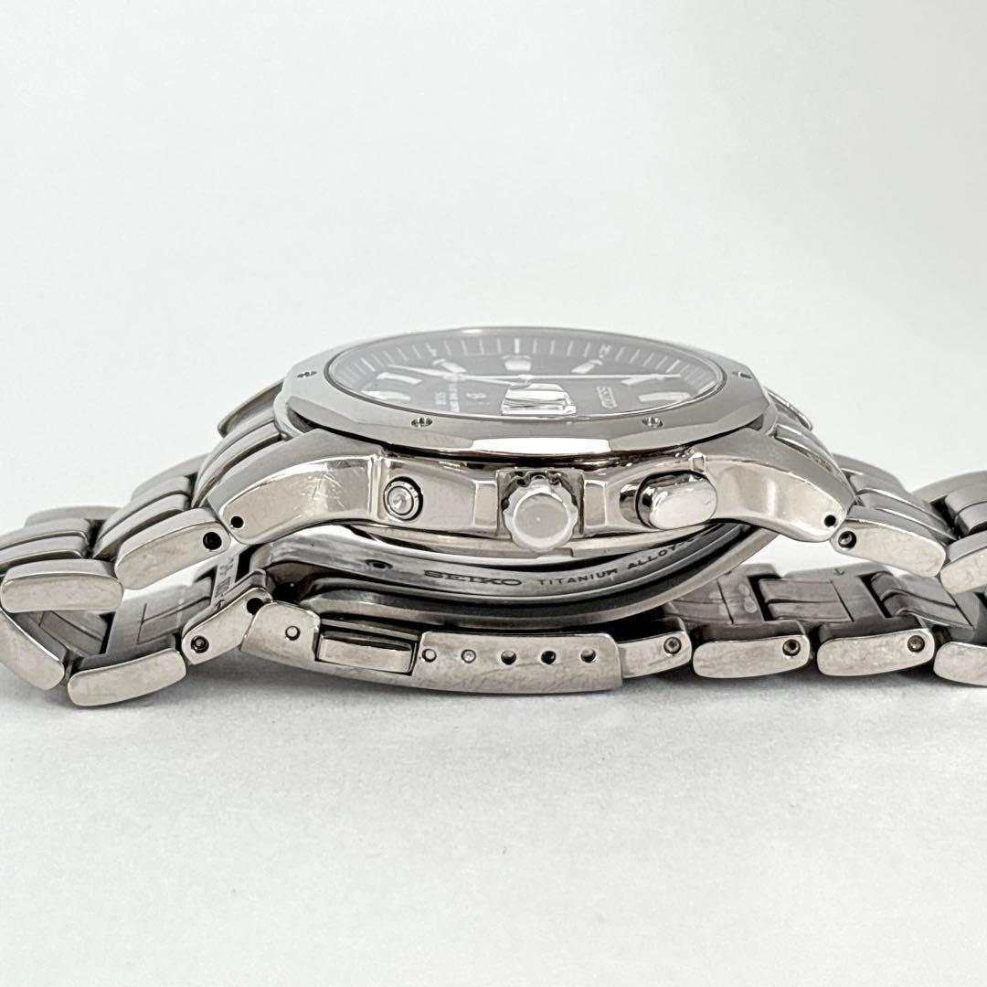 稼働 SEIKO ブライツ メンズ腕時計 ソーラー 電波 チタニウム デイト