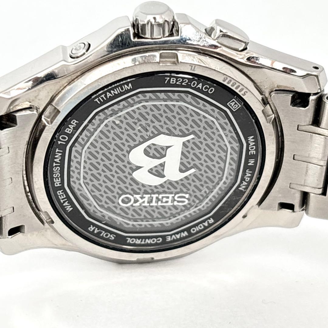 稼働 SEIKO ブライツ メンズ腕時計 ソーラー 電波 チタニウム デイト
