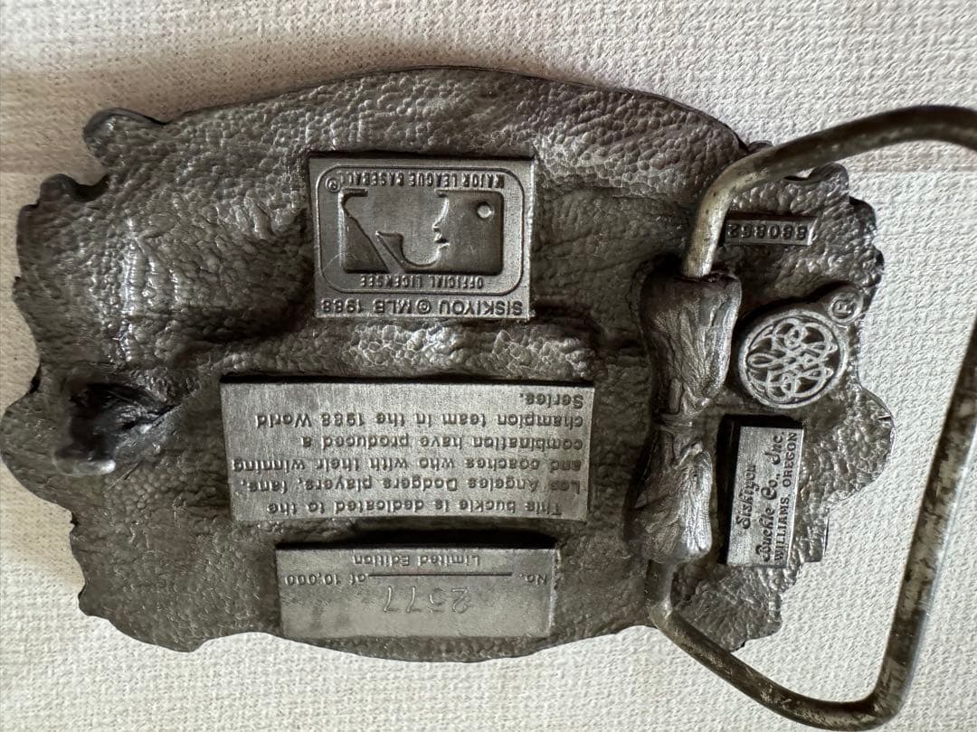 ドジャース 1988年 ワールドチャンピオン シリアルナンバー入 ベルト