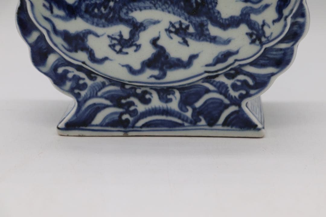 中国　大明宣徳年製銘　龍鳳紋瓶　送料込み0716