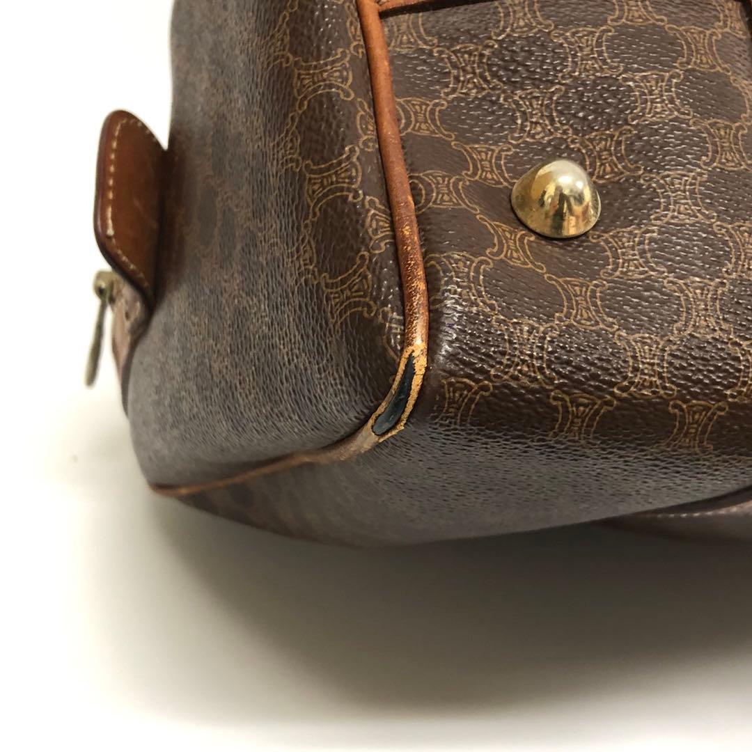 CELINE マカダム ハンドバッグブラウン