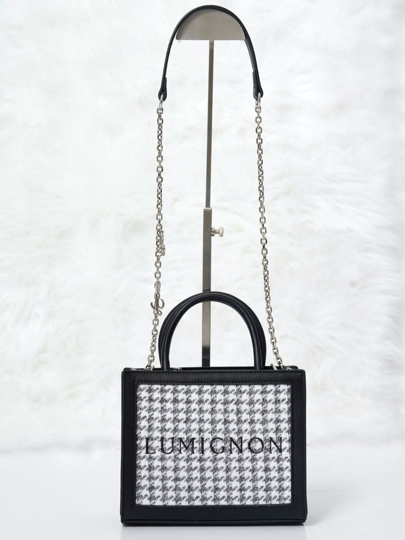 lumignon houndtooth 2way bagブラック