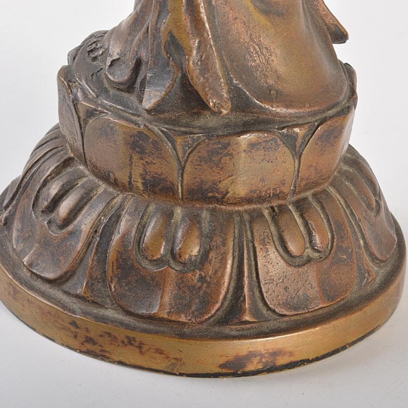 仏教美術　古銅　観音像　仏像　置物　重さ約1980g　V　5954