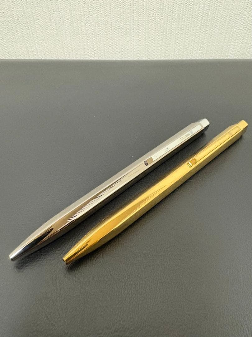 モンブラン レオナルド ボールペン シルバー&ゴールド2本組 動作良好美