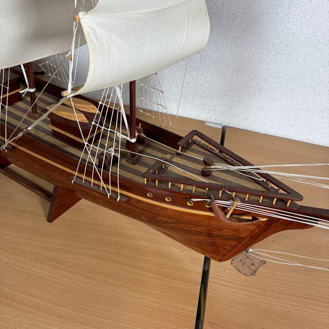 大型 木製 帆船模型 インテリア オブジェ 飾り船 自宅保管品