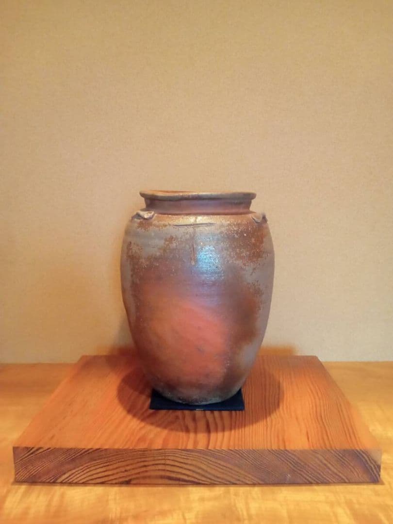 真作 桃山期名品】「古備前三耳種壷」 桃山時代 鑑定委員会