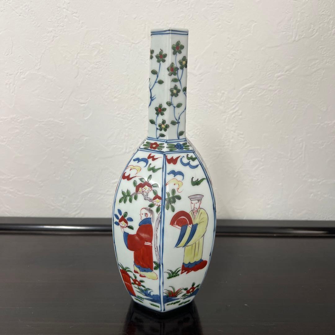 弥左衛門】古伊万里の伝統日本の名窯松本彌左衛門作染付廻り山水絵大花瓶