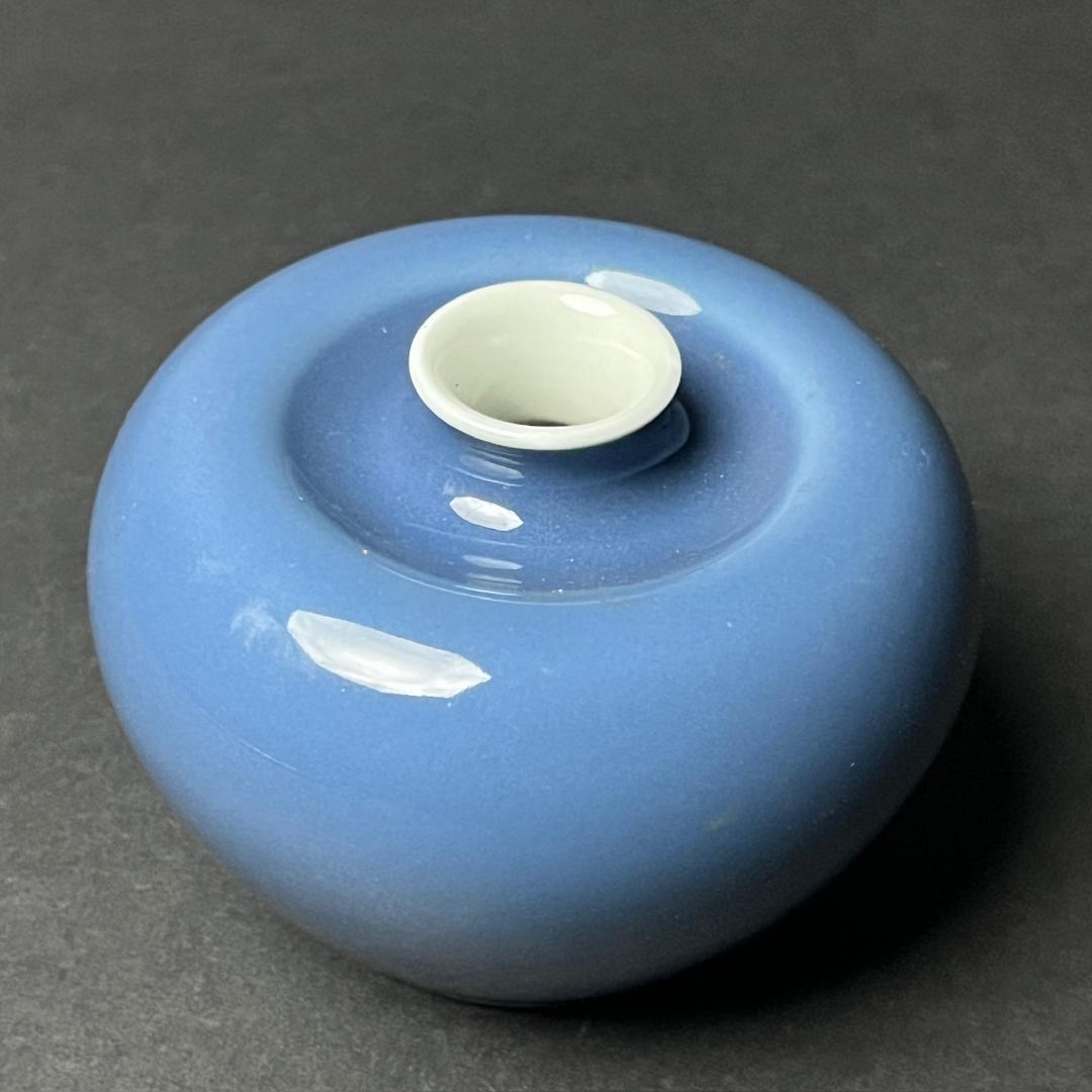 天藍釉蘋果尊 大清康熙年製 六字三行楷書款 古玩