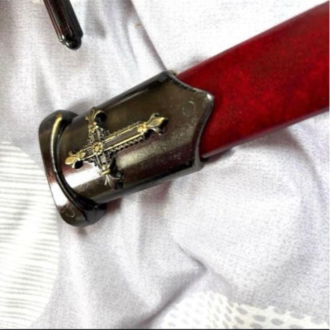 。*様 サーベル　模造刀　本格　コスプレ　赤　騎士　洋風　ヨーロッパ　刀　日本刀