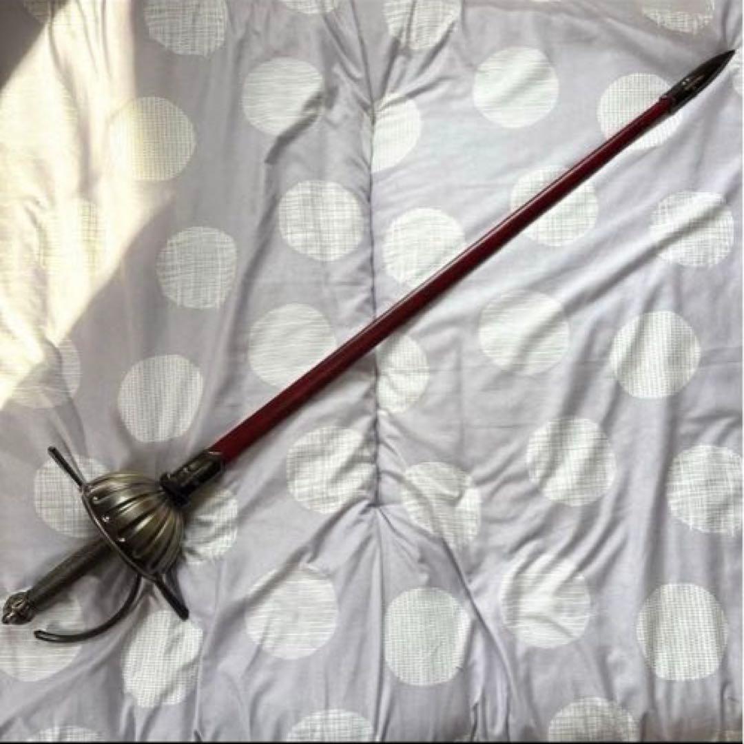 。*様 サーベル　模造刀　本格　コスプレ　赤　騎士　洋風　ヨーロッパ　刀　日本刀