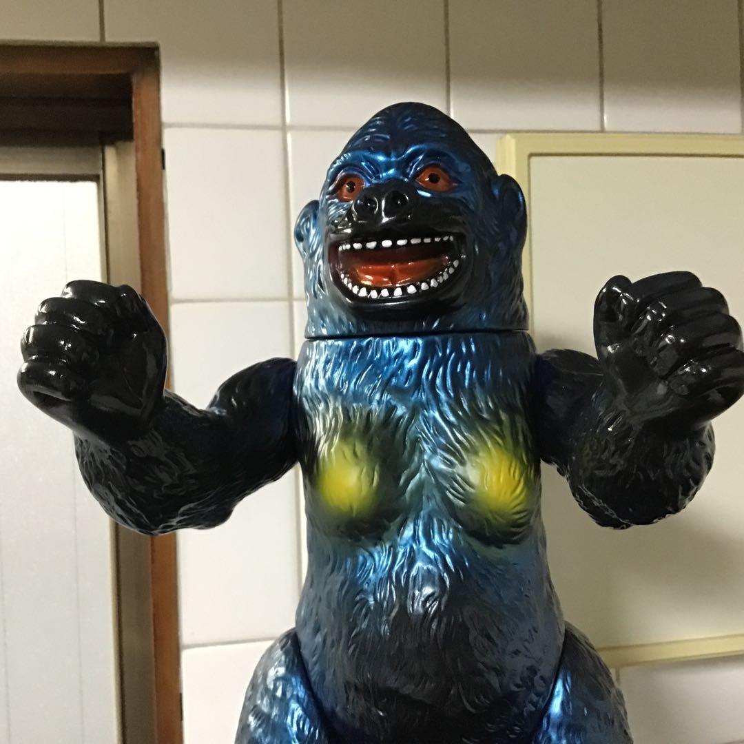 マルサン ジャイアントゴリラ 黒成形色 青 約30cm 可動式 プロフ必読