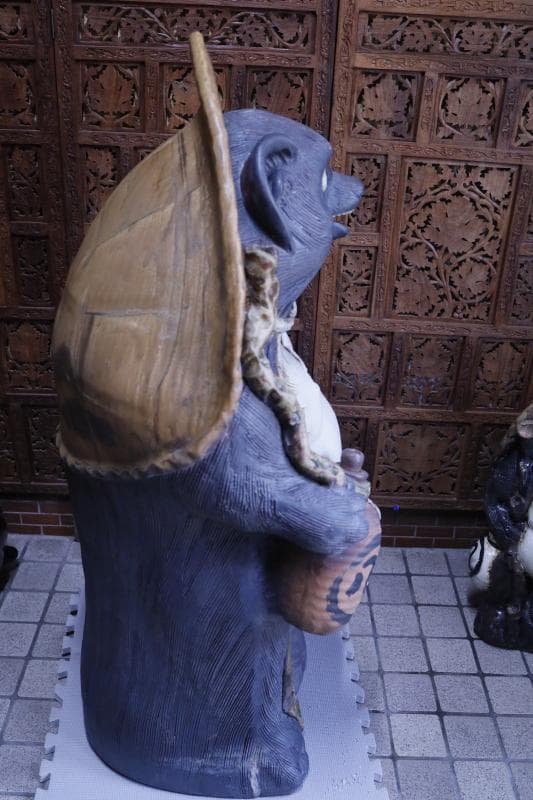 引き取り限定】特大 古い信楽焼 狸 高さ115㎝ /骨董/古美術/美術品