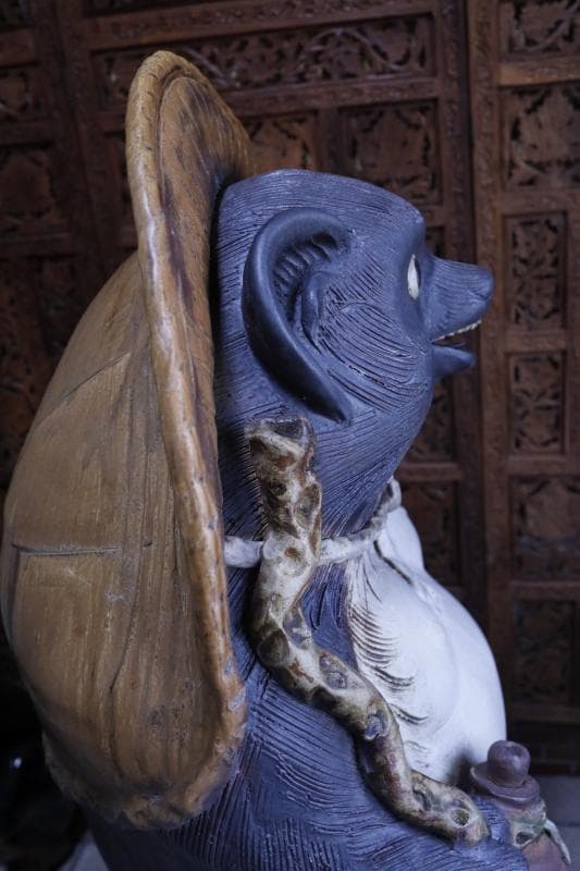 引き取り限定】特大 古い信楽焼 狸 高さ115㎝ /骨董/古美術/美術品