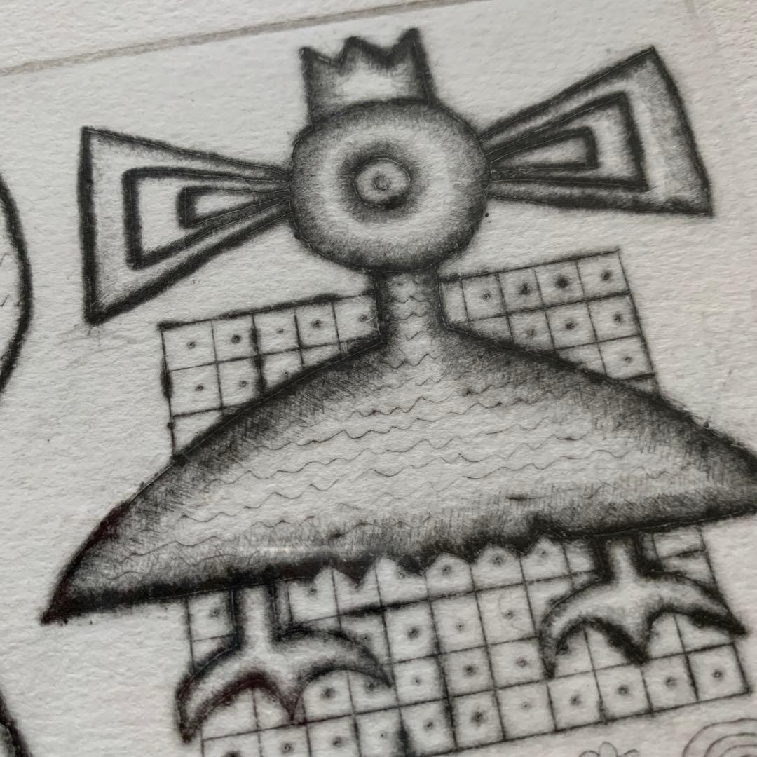 貴重‼️幸地学 銅版画 「実在しない鳥の肖像」グラミー賞公式