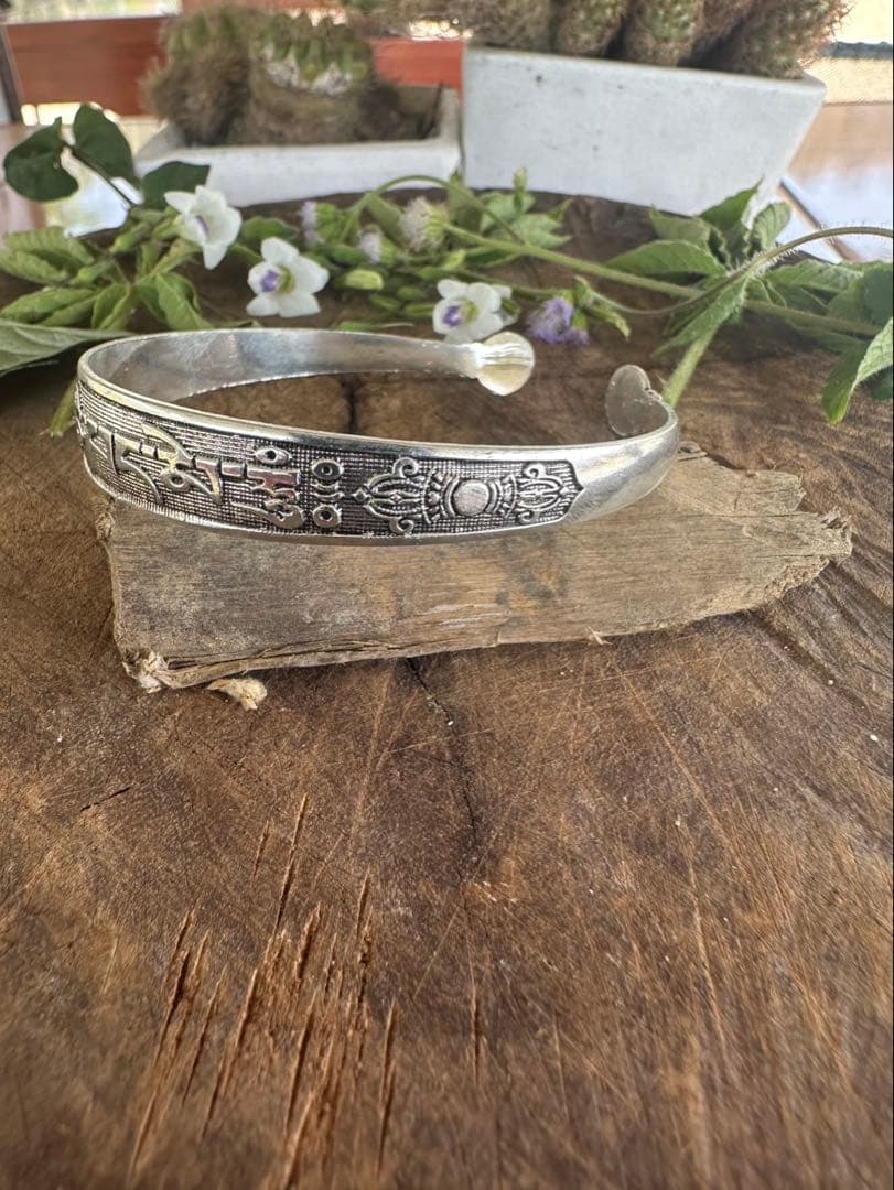 でしゅこさん専用　カレンシルバー バングル 925 チベット仏教マントラ彫刻
