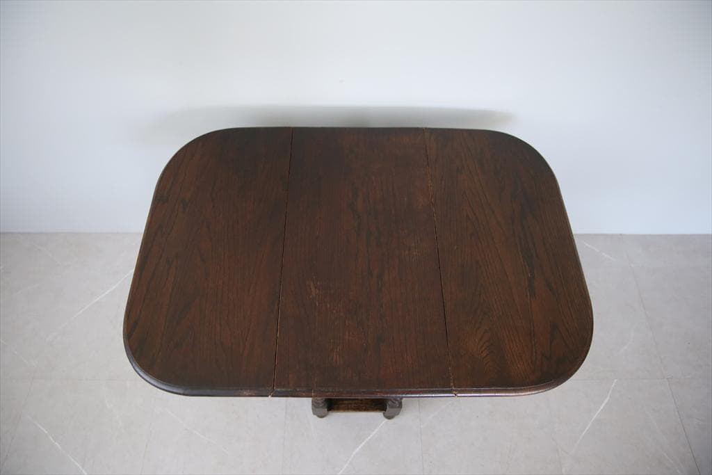 英国アンティーク木製ゲートレッグテーブル/ダイニング机バタフライ(73-330)