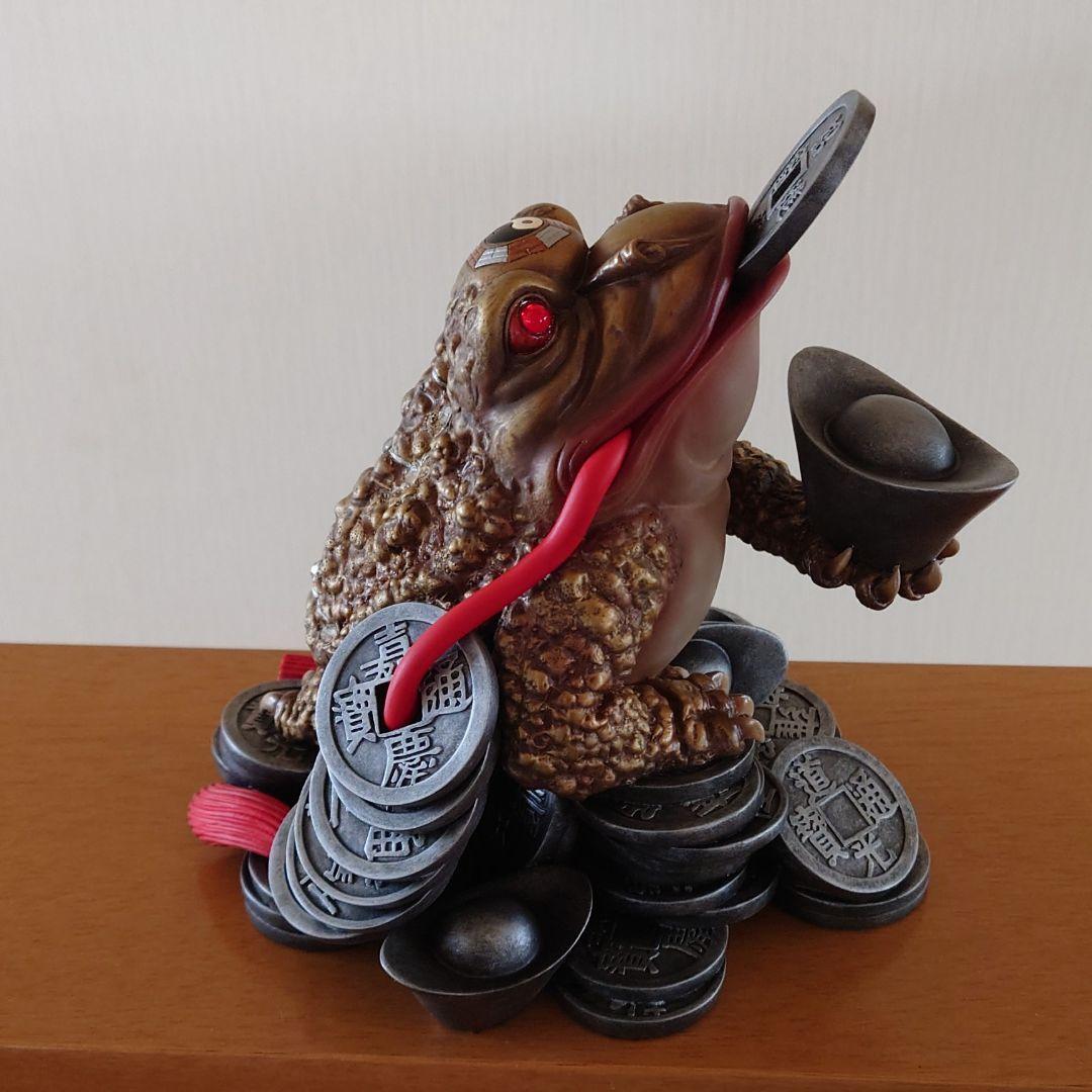 特大・重量4.3kg】風水 銭蛙（ぜにがえる） 三本脚の蛙 縁起物 置物