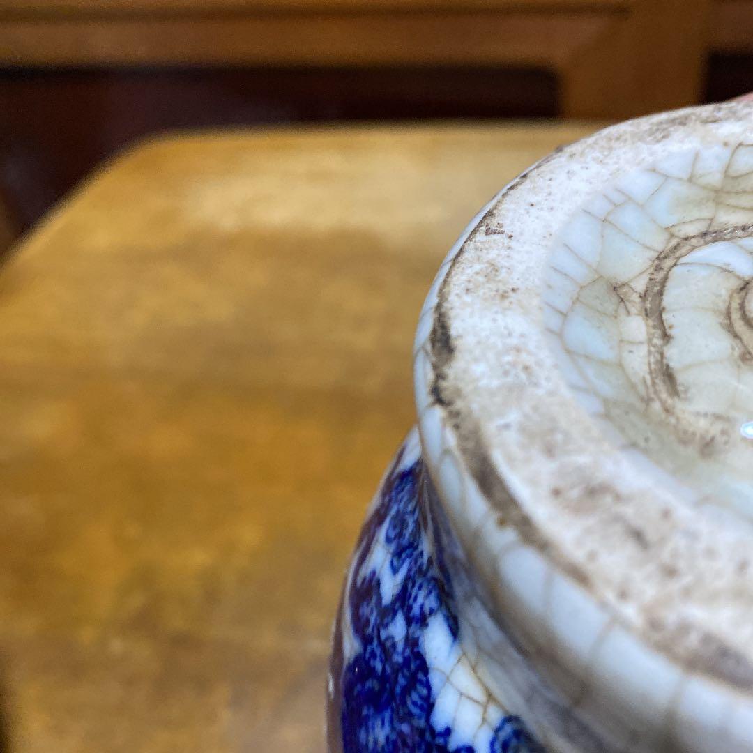 中国唐獅子親子図花瓶